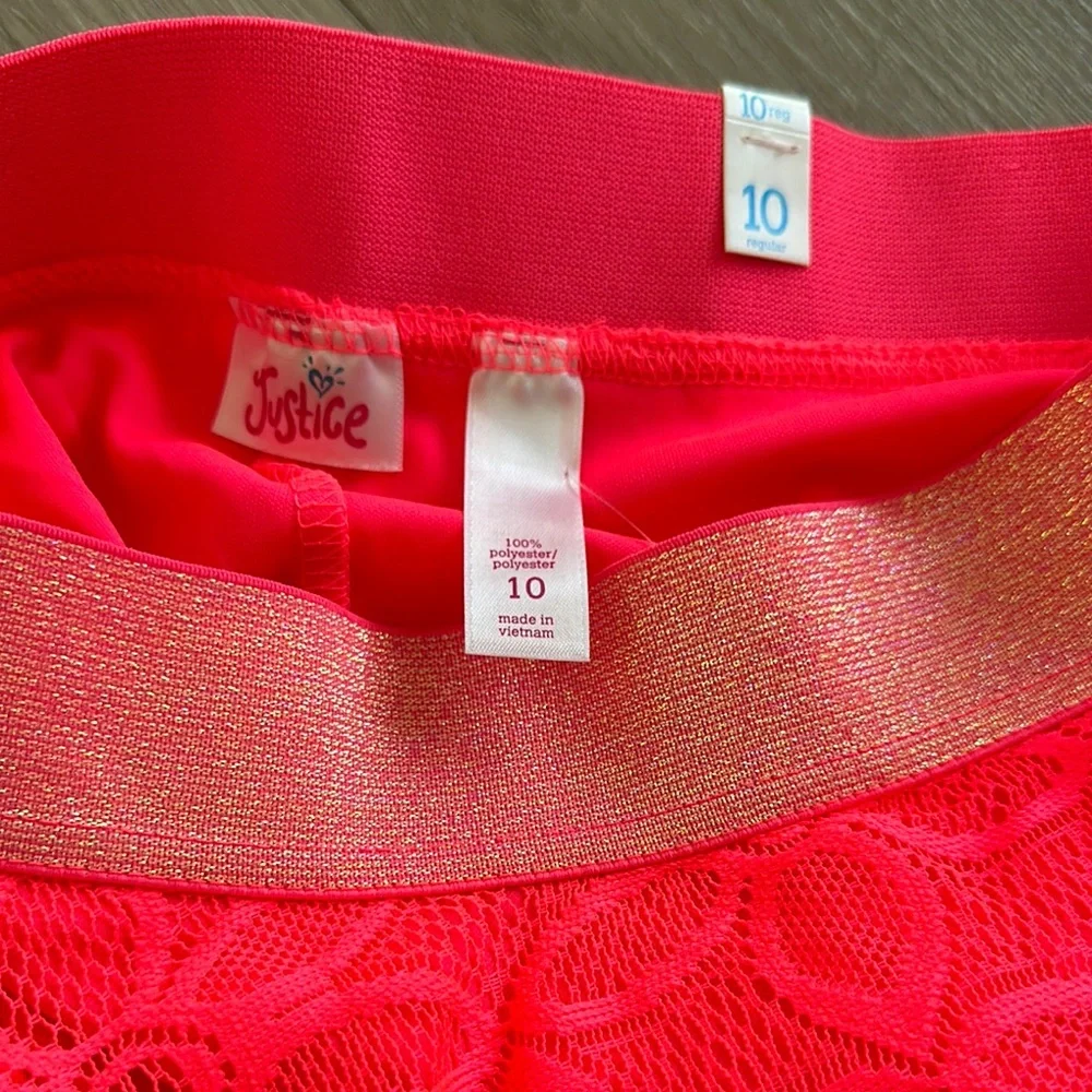Justice Brand New Floral Lace Pink Skort Size 10